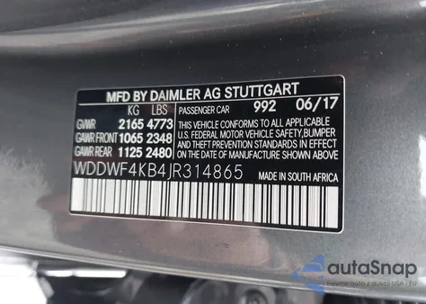 2018 Mercedes-Benz C 300 4Matic from USA, damaged, VIN WDDWF4KB4JR314865